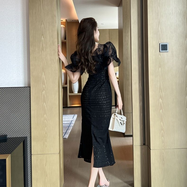 マーメイドスカート マーメイドスカート 優美なシルエット 透かしレースドレス