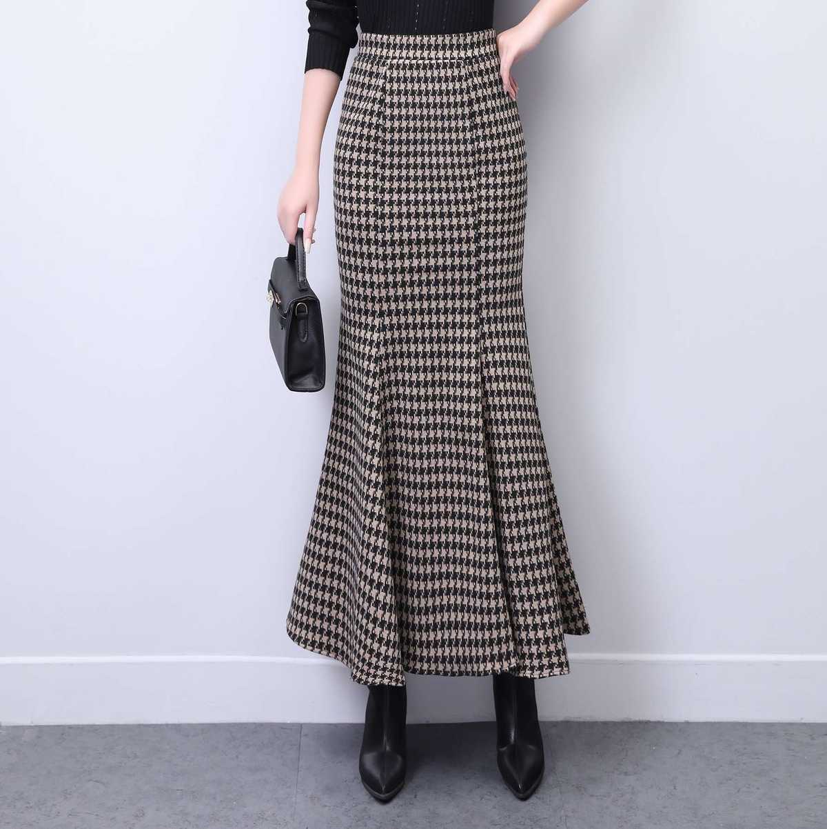 トラディショナルで知的な印象に！千鳥柄マーメイドスカートで魅せる洗練スタイル5選