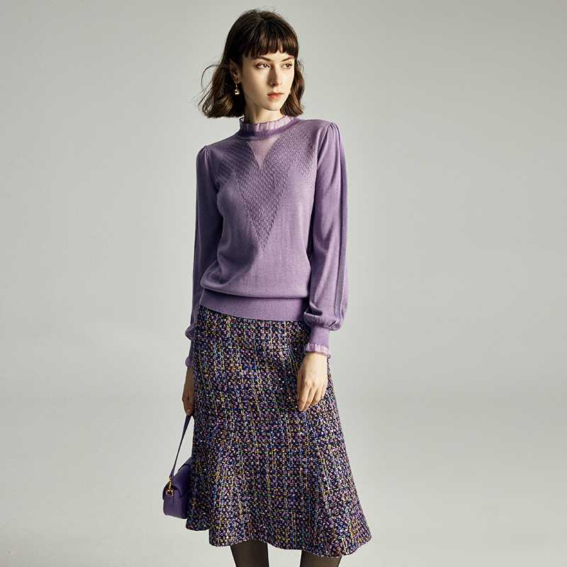 高級感あふれる気品！紫のマーメイドスカートで魅せる上品コーデ5選