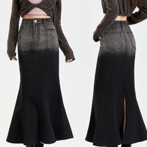 マーメイドスカート　グラデーションマーメイドデニムスカート