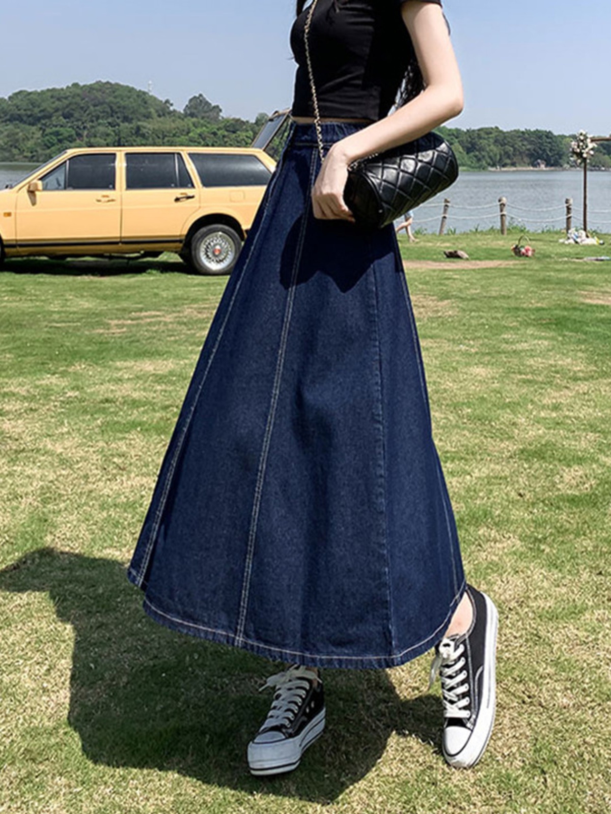 マーメイドスカート 優美な広がりデニムマーメイド