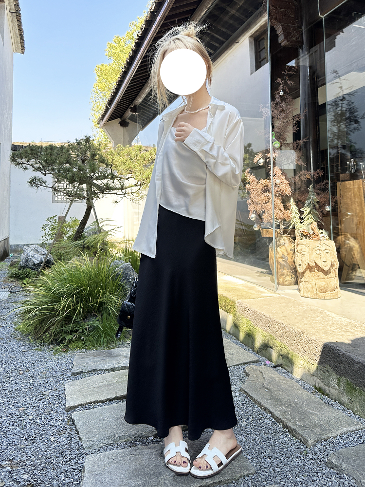 マーメイドスカート 優美流線マーメイドサテンスカート
