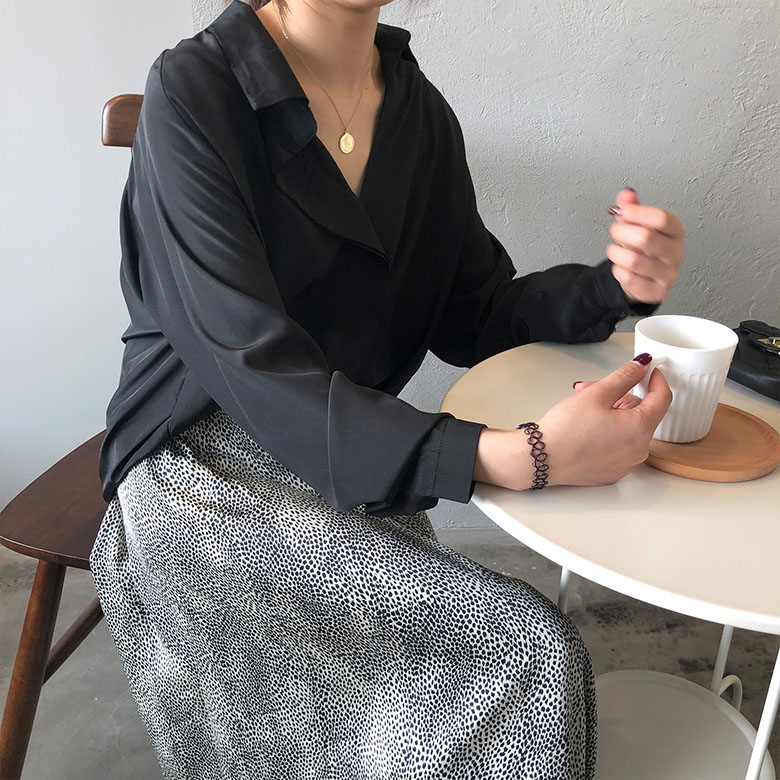 レオパード柄マーメイドスカート着痩せ体型カバー