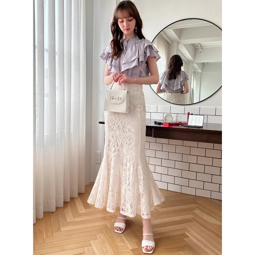 マーメイドスカート 優美な花柄レースマーメイドスカート