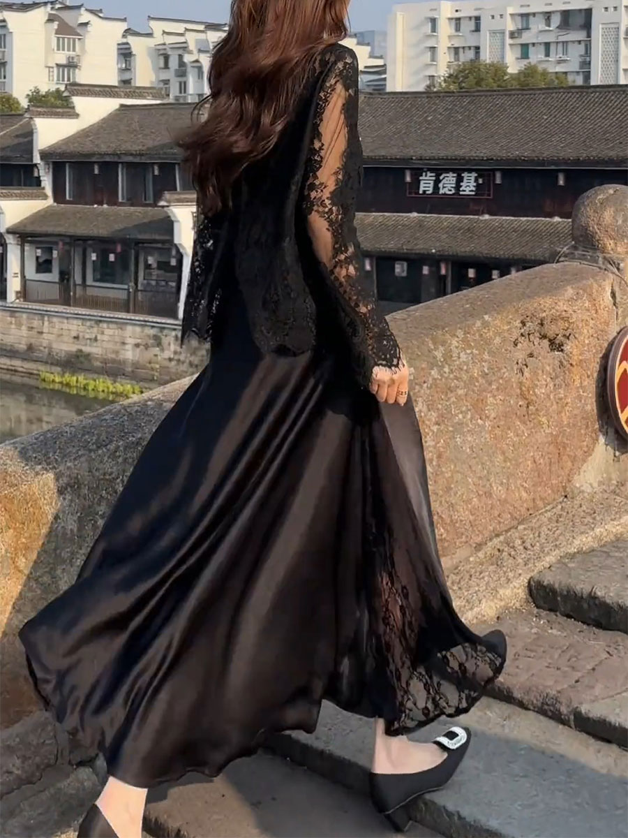マーメイドスカート 優美なレースドッキングマーメイド