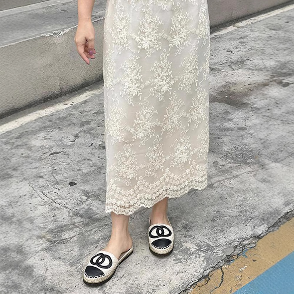 マーメイドスカート 花柄刺繍マーメイドレーススカート