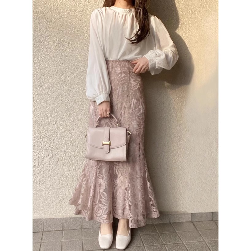 マーメイドスカート 優美な花柄レースマーメイドスカート