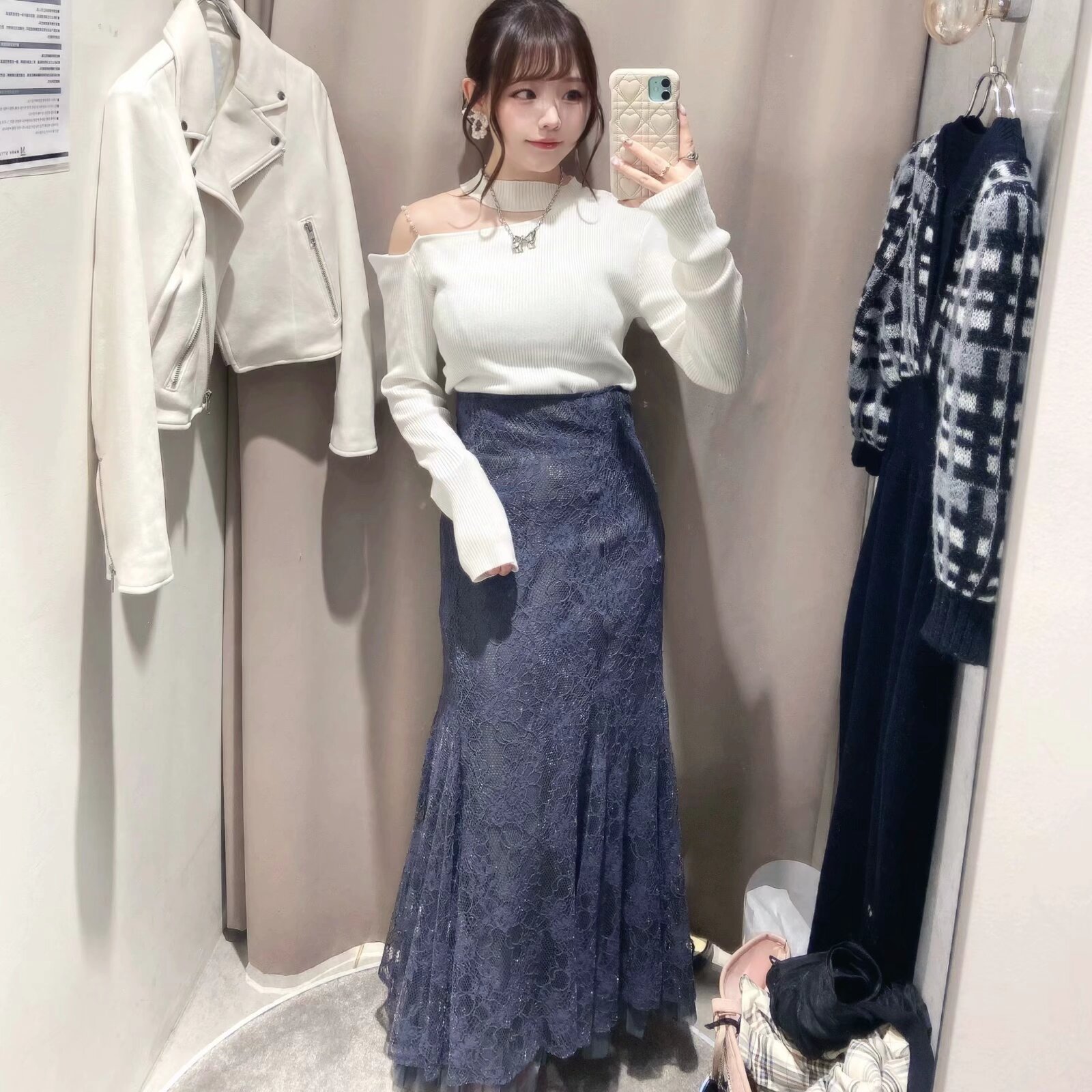 マーメイドスカート 優美な花柄レースマーメイド
