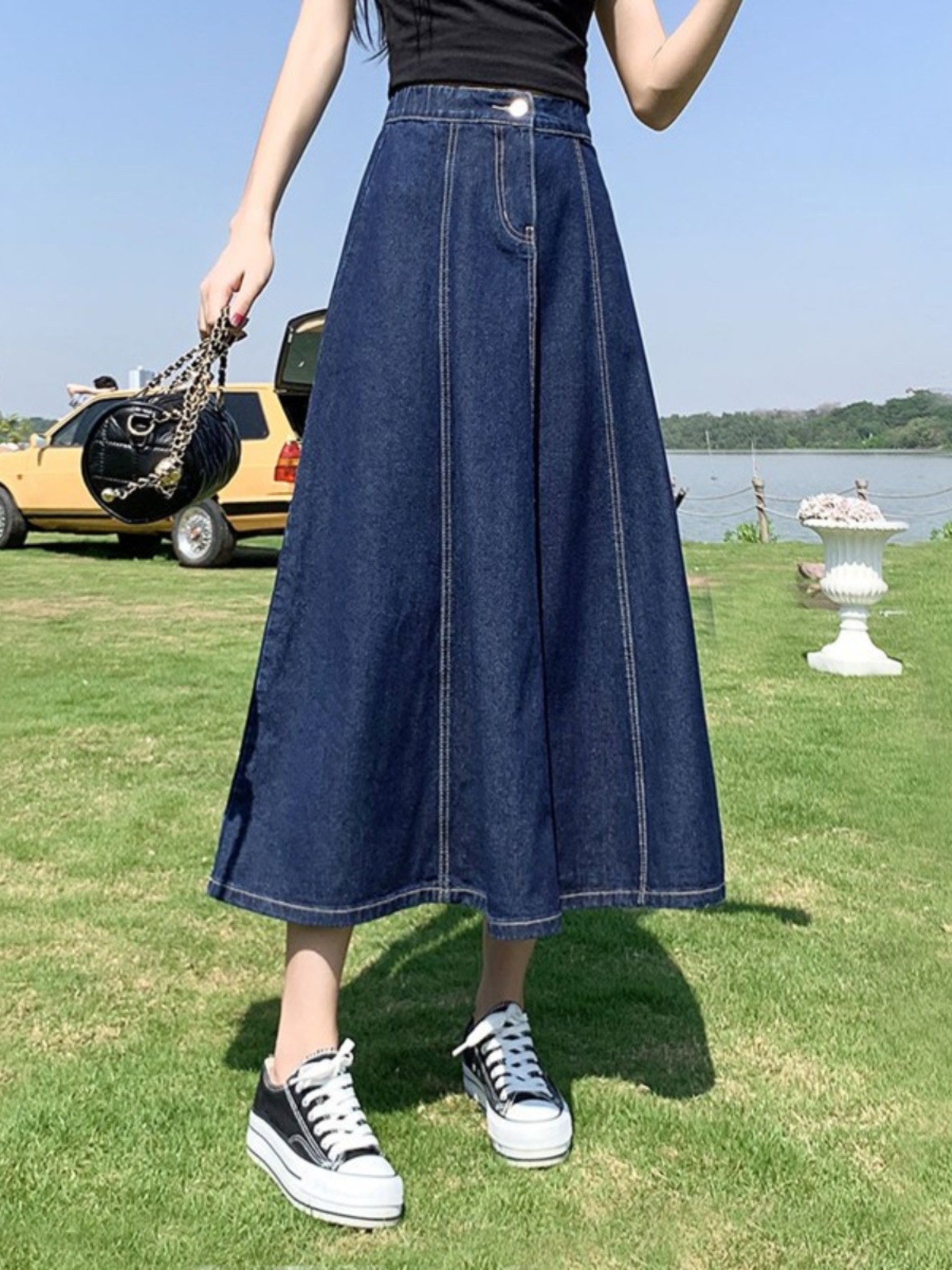 マーメイドスカート 優美な広がりデニムマーメイド