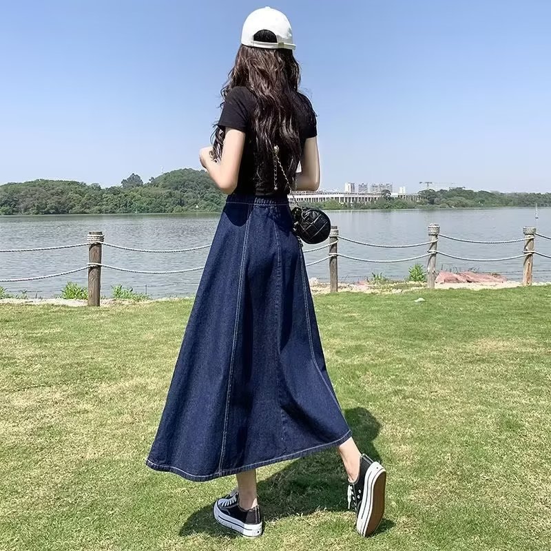 マーメイドスカート  優美なシルエット デニムマーメイド