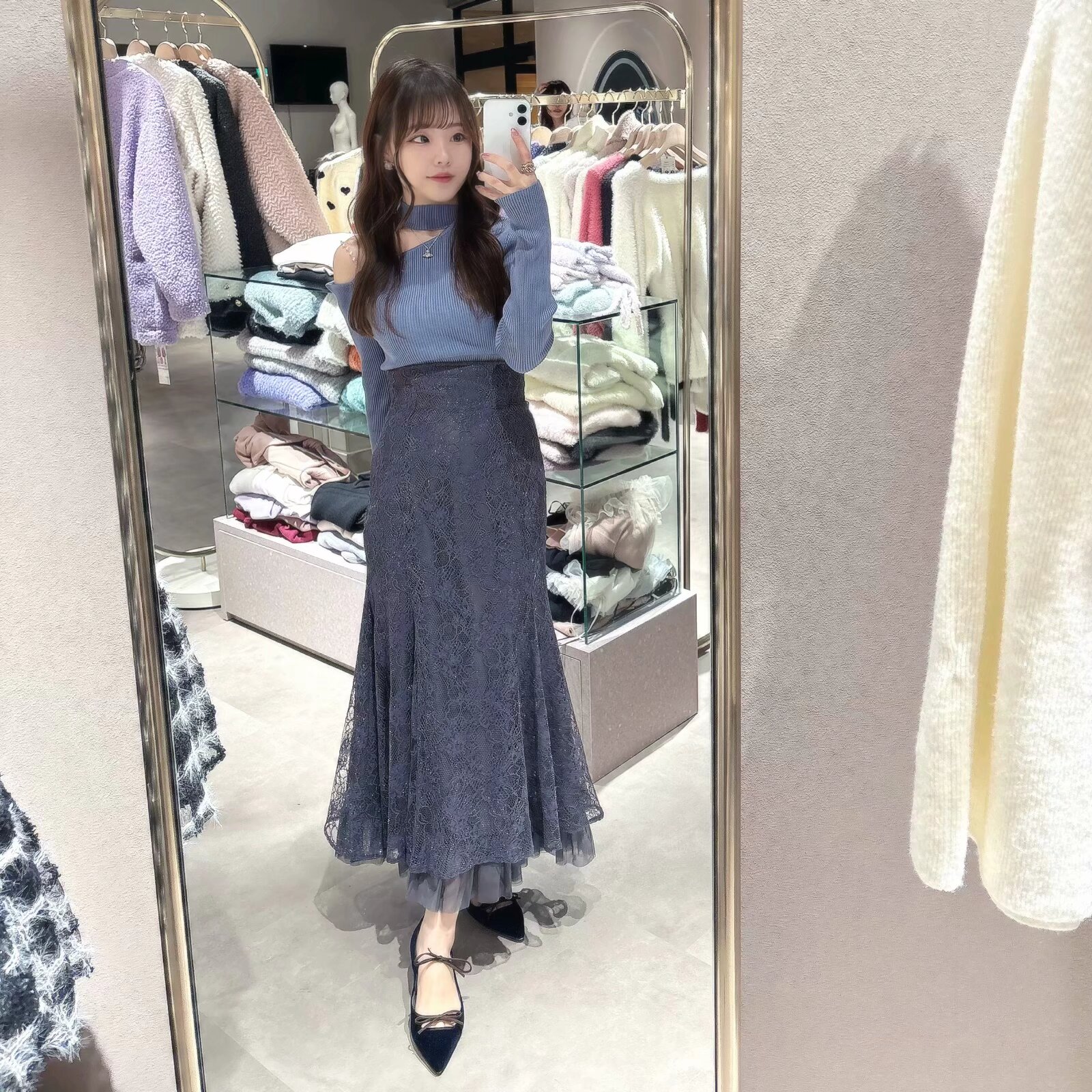 マーメイドスカート 優美な花柄レースマーメイド