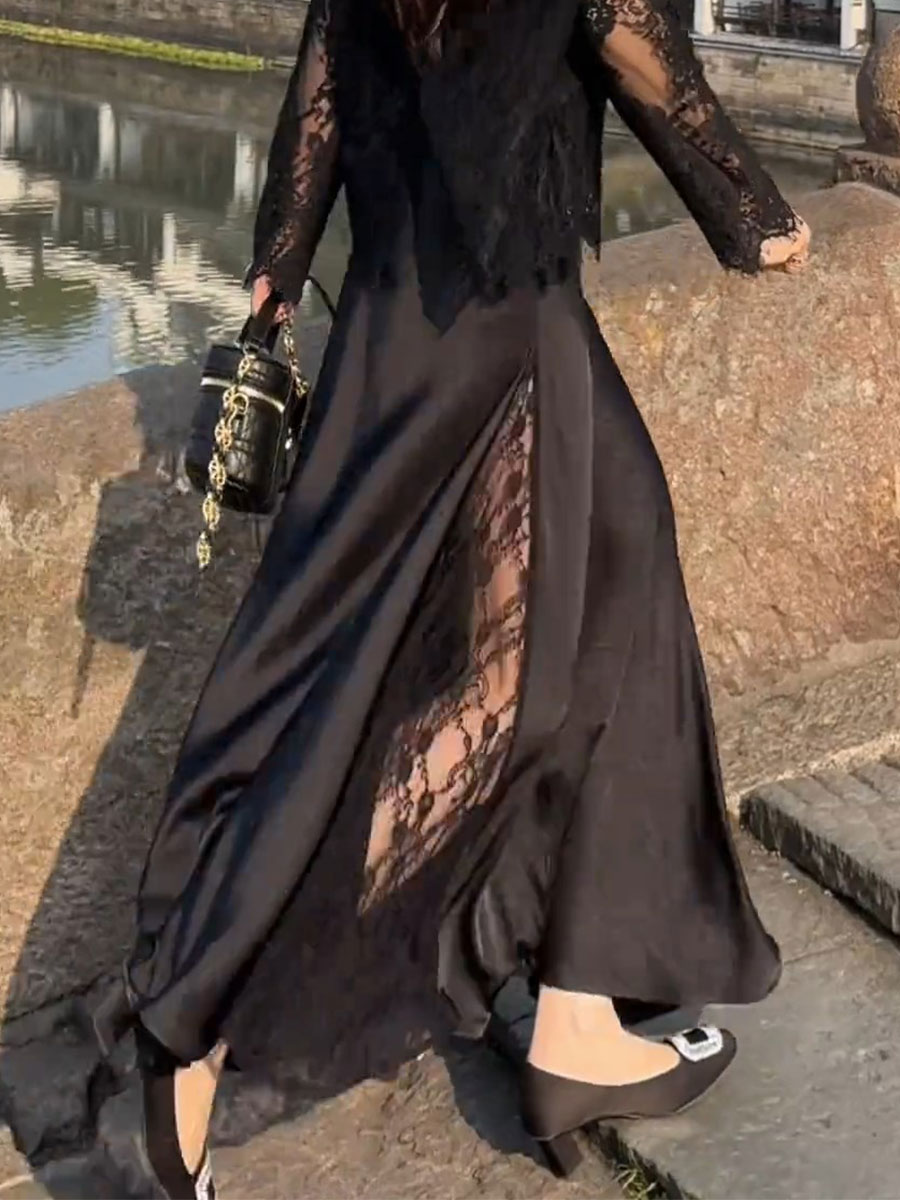 マーメイドスカート 優美なレースドッキングマーメイド