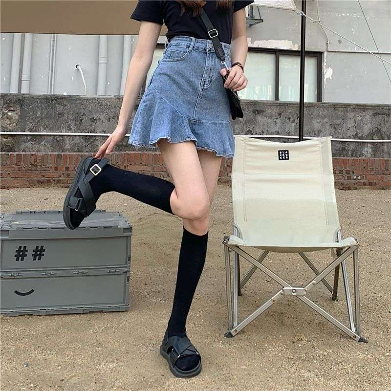 マーメイドスカート フリルマーメイドデニムミニスカート