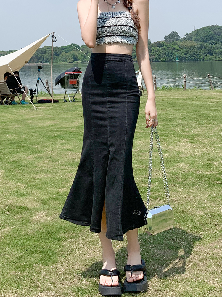 マーメイドスカート 優美なシルエット裾広がりスカート