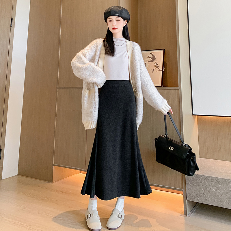 マーメイドスカート 優美なマーメイドライン ニットスカート