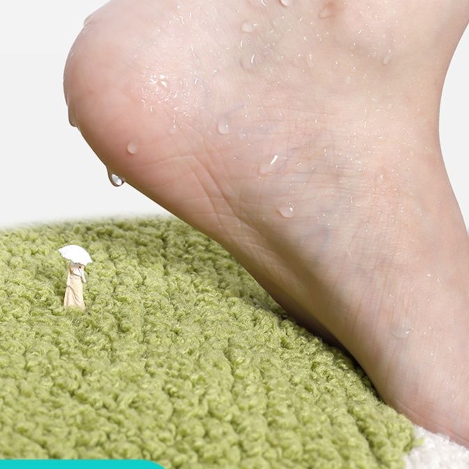 玄関マット 笑顔とメッセージデザイン ふわふわ足拭き玄関マット