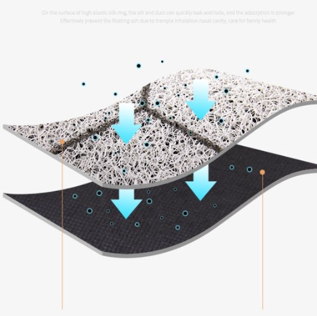 玄関マット 半円型花柄刺繍デザイン屋外用玄関マット