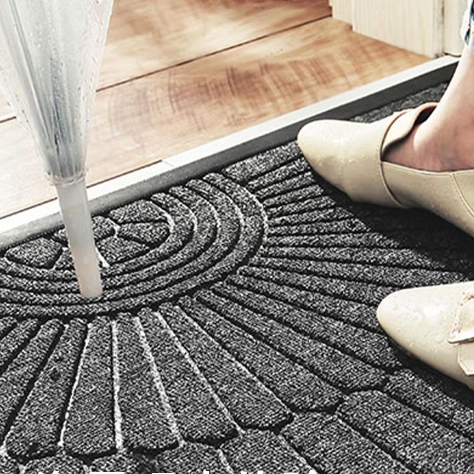 玄関マット 吸水速乾扇型デザイン玄関マット屋外用