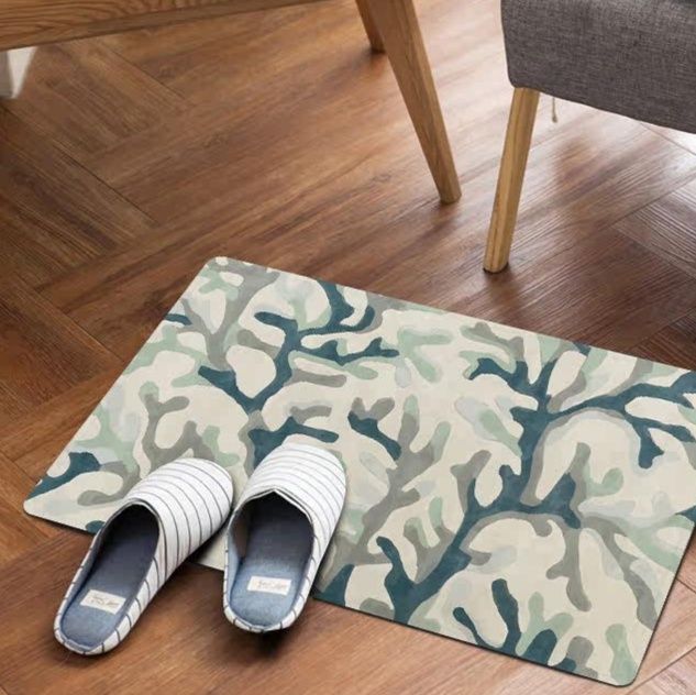 玄関マット 小枝と実の優しい植物柄