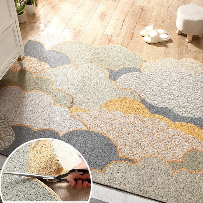 玄関マット 和モダン雲柄デザイン