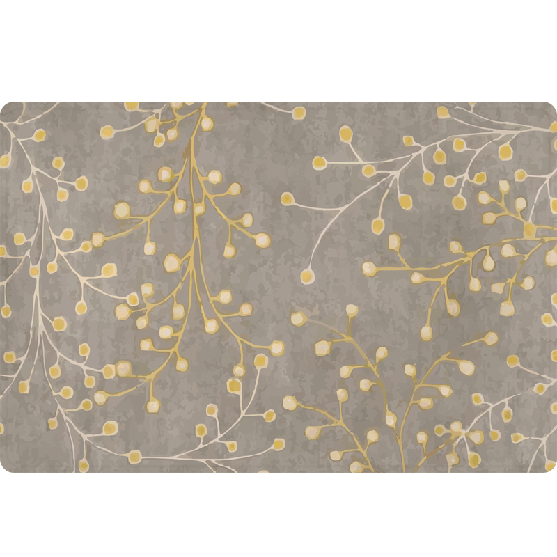 玄関マット 小枝と実の優しい植物柄