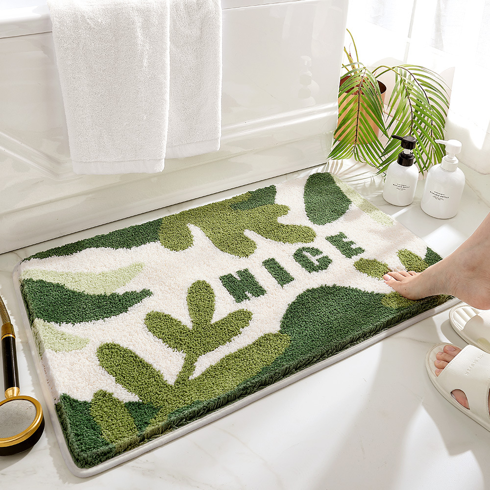 玄関マット 笑顔とメッセージデザイン ふわふわ足拭き玄関マット