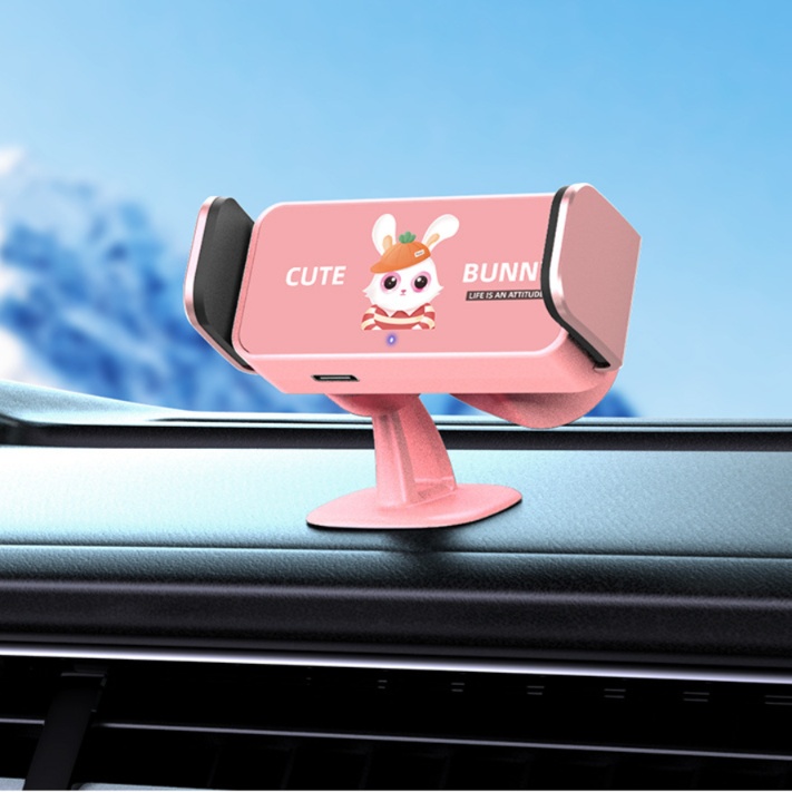 スマホホルダー　車 うさぎ模様のドライブサポーター