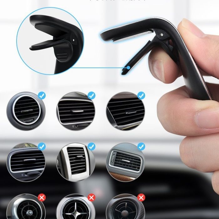車 スマホホルダー 強力磁石式エアコン送風口固定型携帯端末保持器