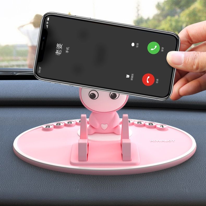 車 スマホホルダー 可愛いうさぎ型車載携帯電話固定台