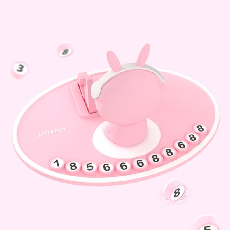 車 スマホホルダー 可愛いうさぎ型車載携帯電話固定台