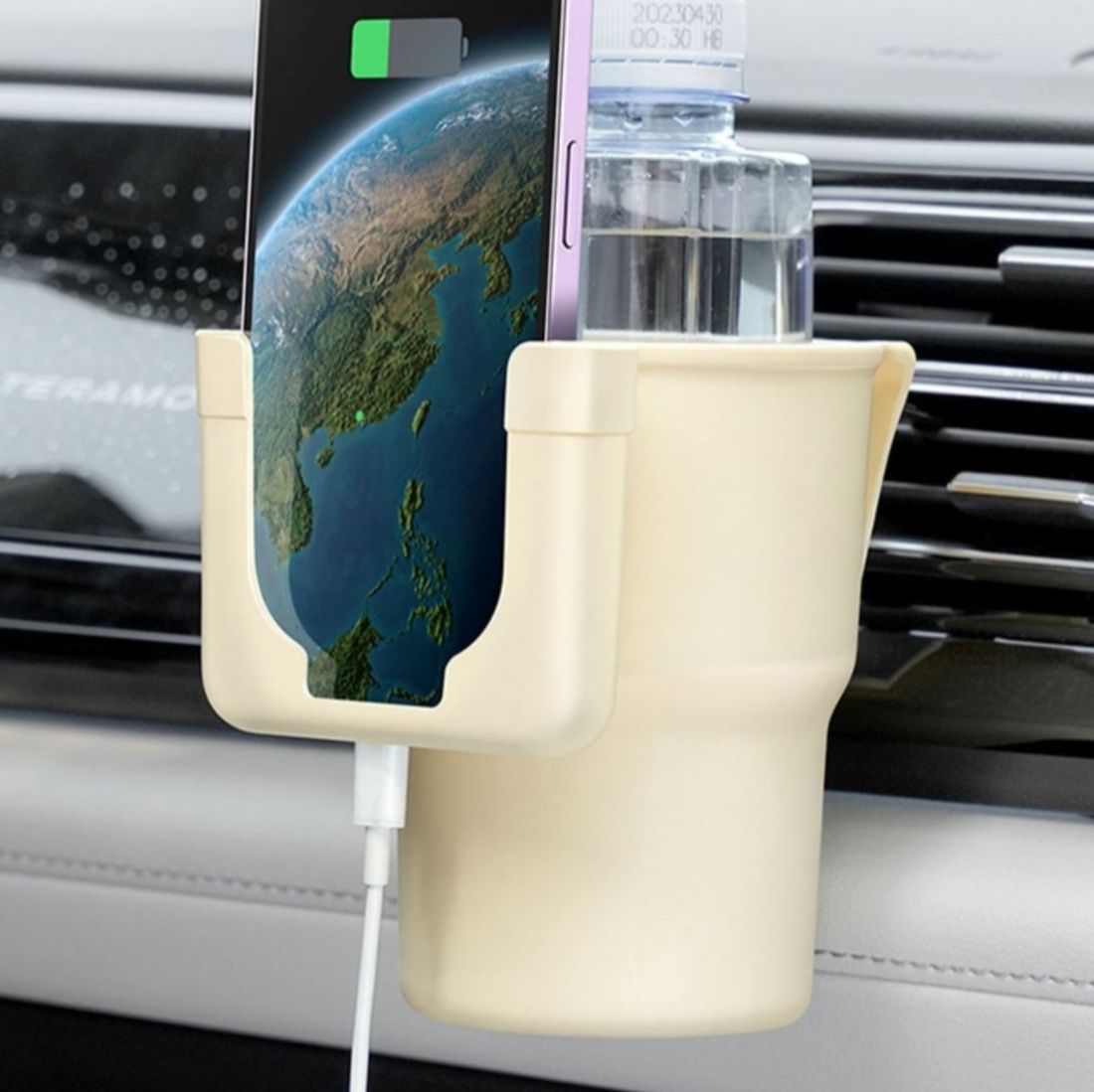 車 スマホホルダー 多機能車載保存カップ携帯電話固定台