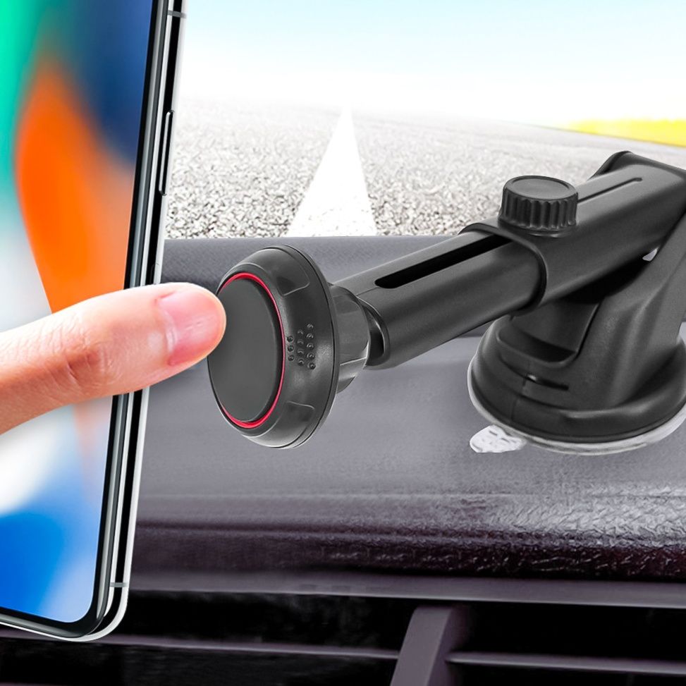 車 スマホホルダー 伸縮アーム式磁石固定車載携帯電話固定具