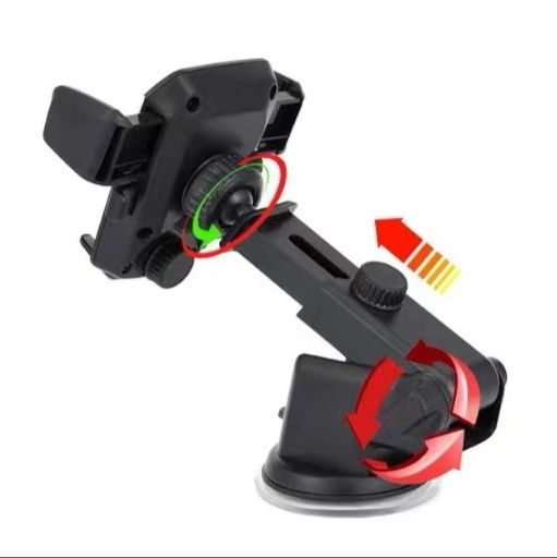 車 スマホホルダー 三百六十度回転伸縮アーム吸盤車載ホルダー