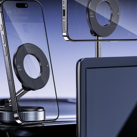 車 スマホホルダー 真空吸盤式角度調整可能磁気車載スマホホルダー