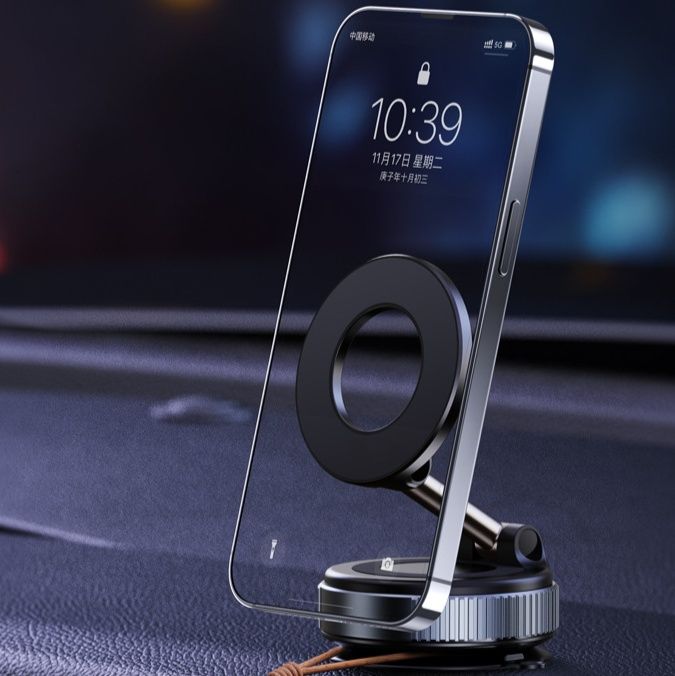 車 スマホホルダー 真空吸盤式角度調整可能磁気車載スマホホルダー