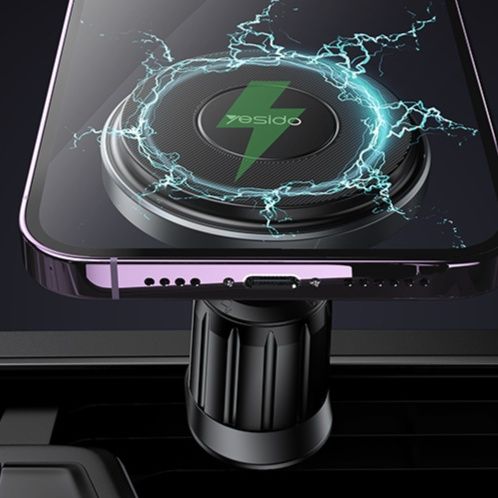 車 スマホホルダー 車載ワイヤレス充電機能付き磁気吸着式スマホホルダー