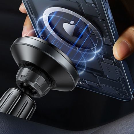 車 スマホホルダー 車載ワイヤレス充電機能付き磁気吸着式スマホホルダー
