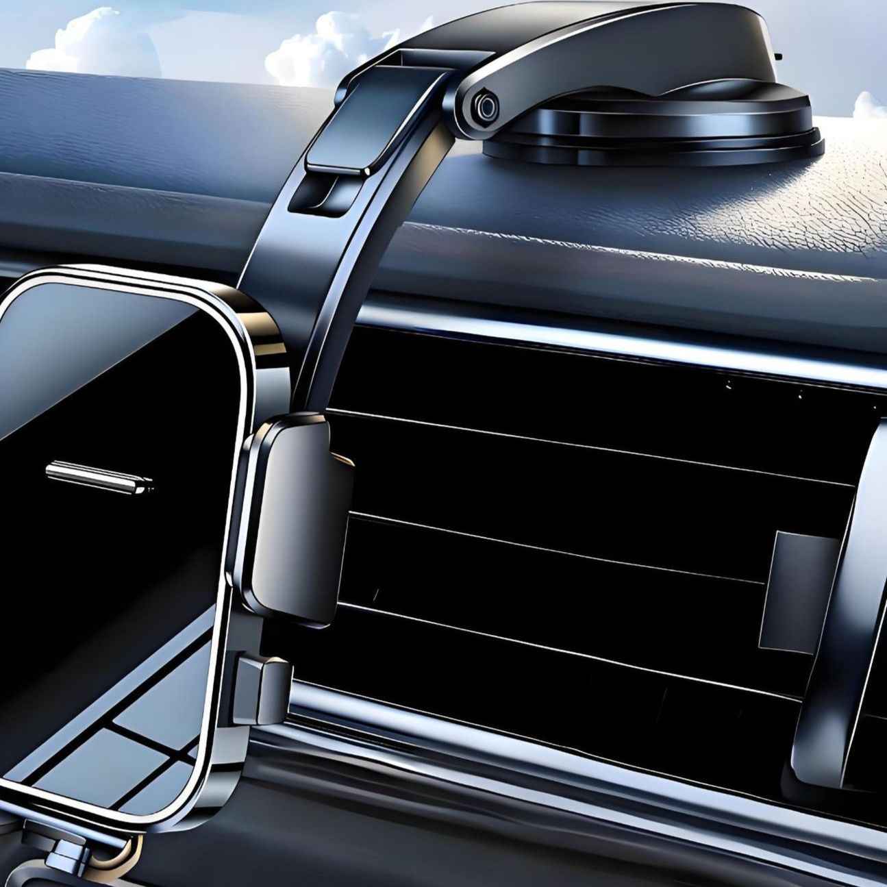 車 スマホホルダー 強力吸盤式伸縮アームスマホホルダー