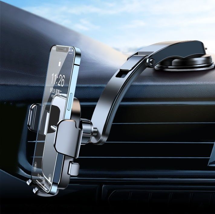 車 スマホホルダー 強力吸盤式伸縮アームスマホホルダー