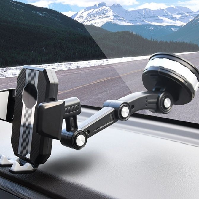 車 スマホホルダー 真空吸着式伸縮アームスマホホルダー