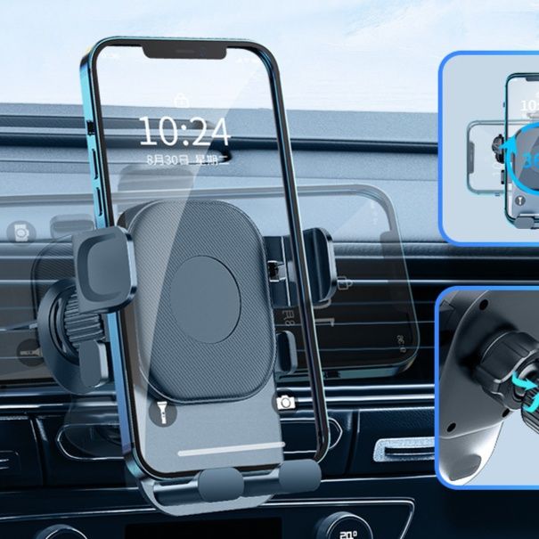 車 スマホホルダー 重力式自動開閉車載スマホホルダーエアコン取付型