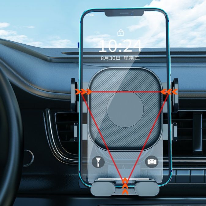 車 スマホホルダー 重力式自動開閉車載スマホホルダーエアコン取付型