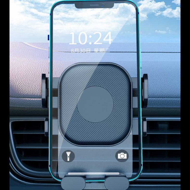 車 スマホホルダー 重力式自動開閉車載スマホホルダーエアコン取付型