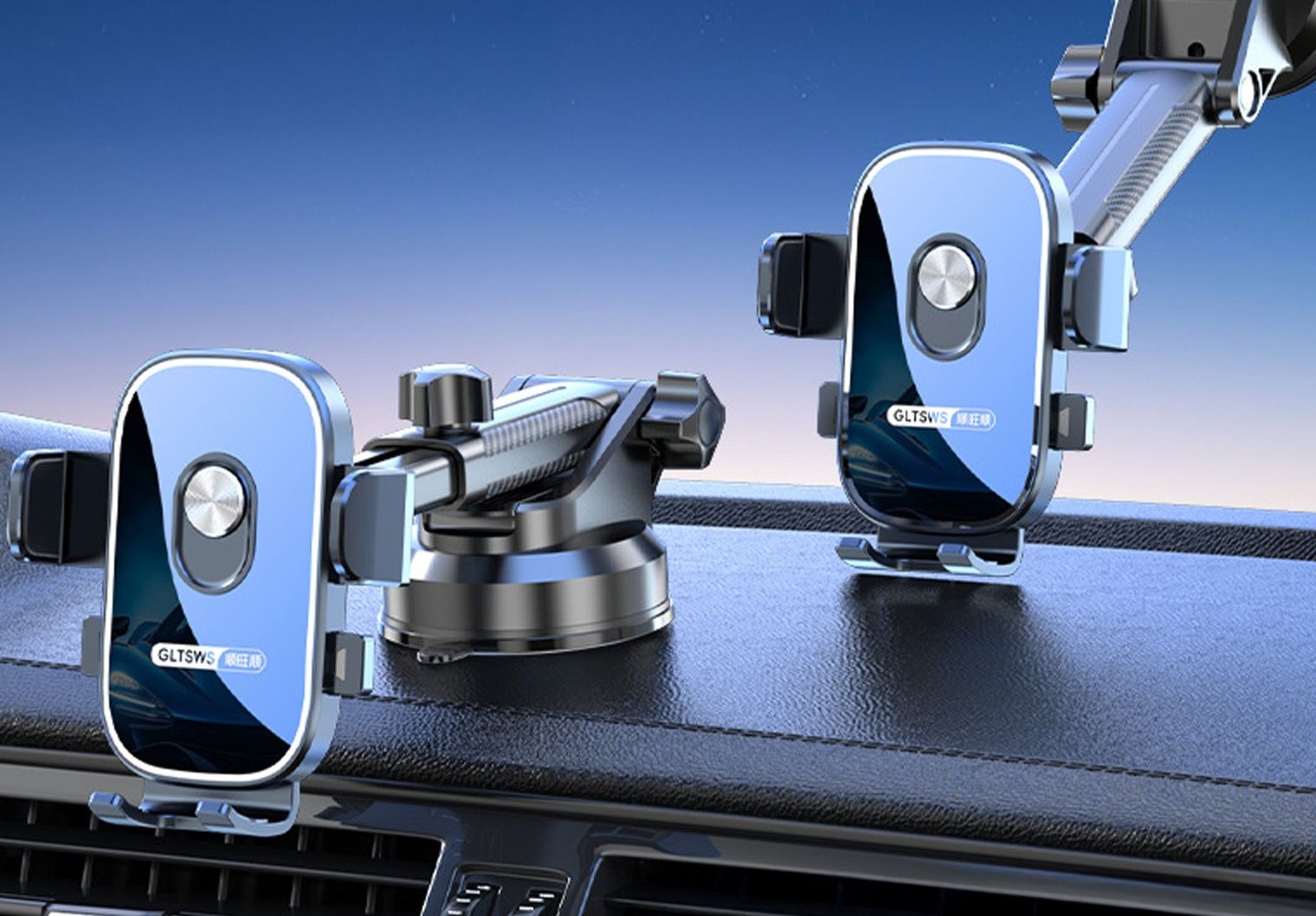 車 スマホホルダー 真空吸盤式伸縮アーム車載携帯電話固定具