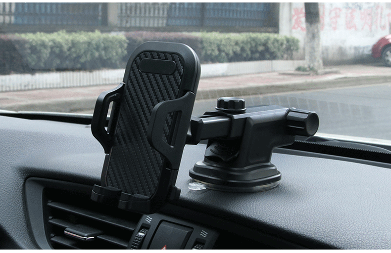 スマホホルダー　車 高級感漂う炭素繊維調スマートフォン取付スタンド