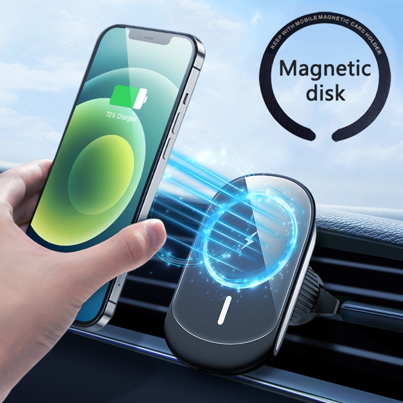 車 スマホホルダー 車載用マグネット式無線充電
