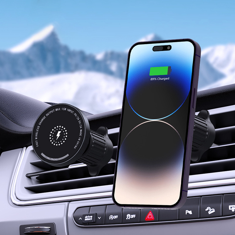車 スマホホルダー 強力磁石式ワイヤレス充電車載スマホホルダー