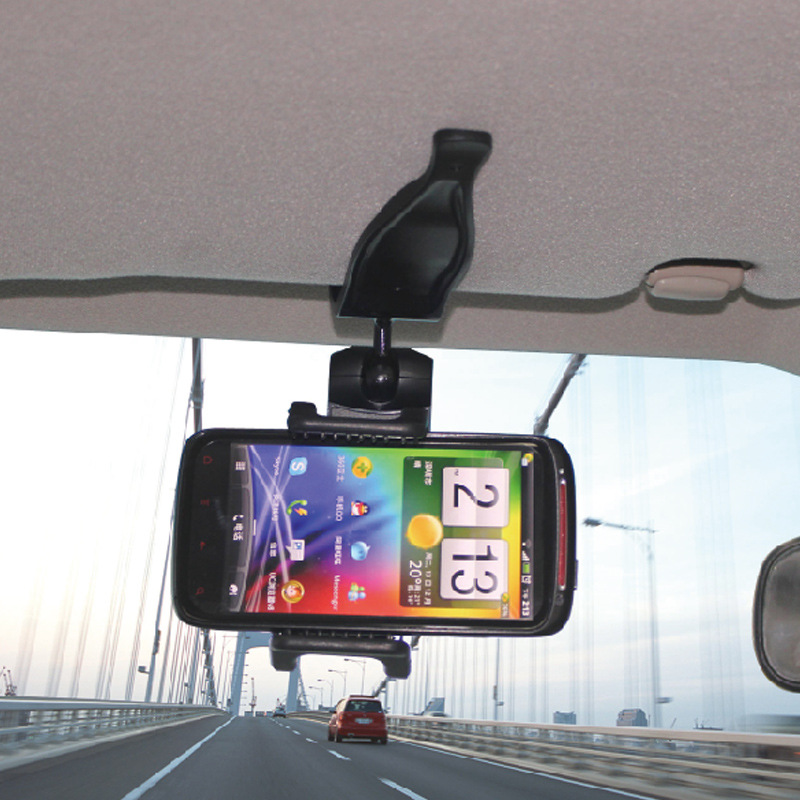 スマートフォンフォルダー車 サンバイザータイプ  360度回転