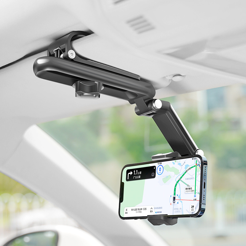 スマホホルダー　車 サンバイザー取付型 伸縮自在スマホホルダー
