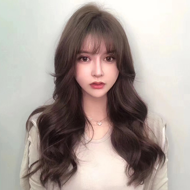 女装 シースルー前髪ふんわりロングウェーブウィッグ